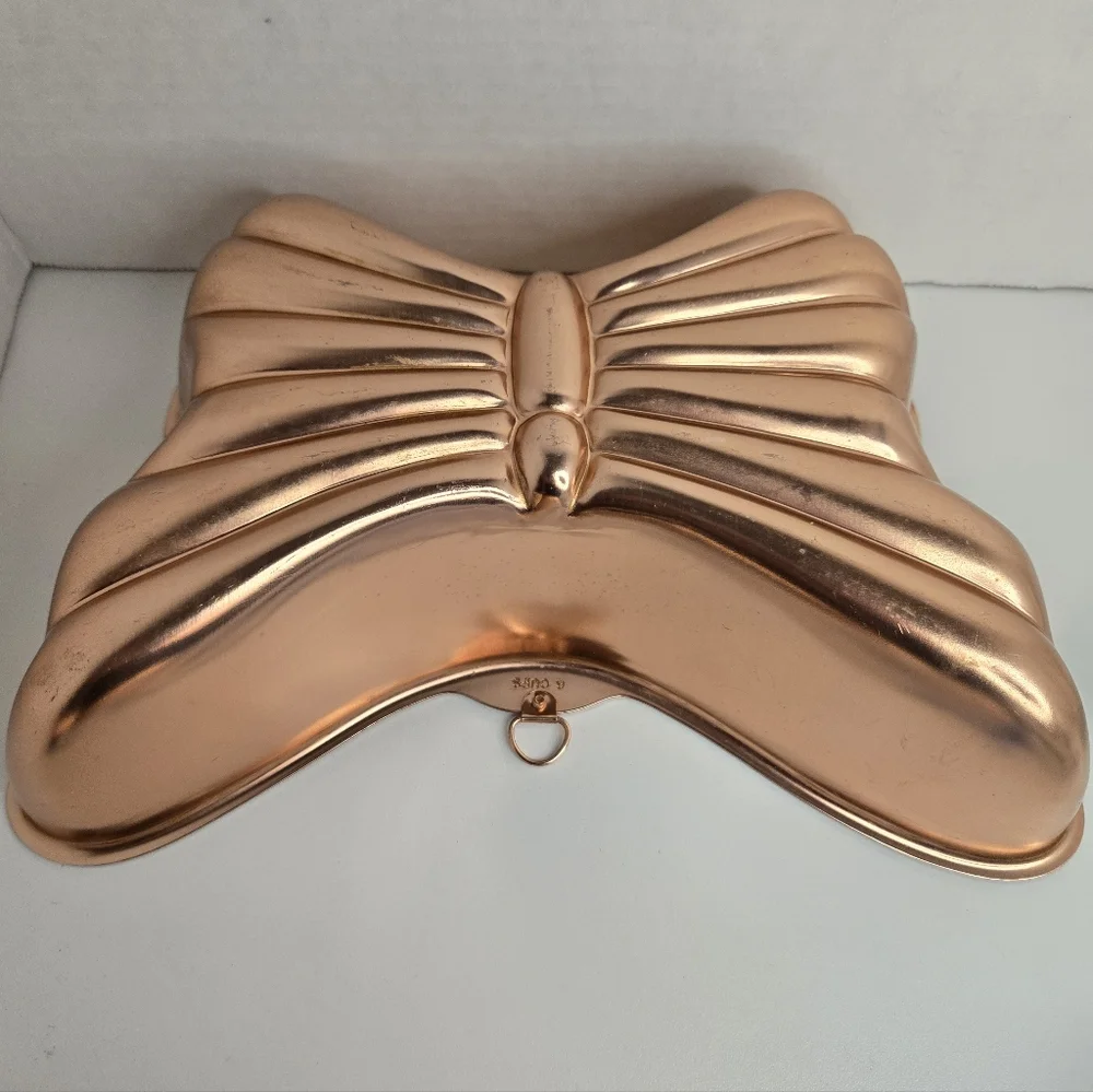 Vintage Copper Butterfly Shaped Baking And Jello Mold 6 Cup Capacity 11